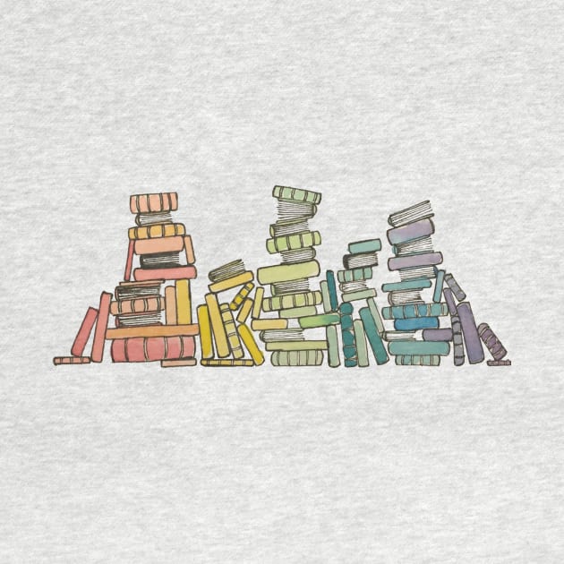 Rainbow of Books by BiblioartsbyEmma